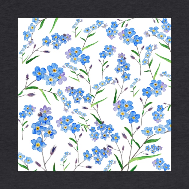 blue forget me not pattern by colorandcolor
